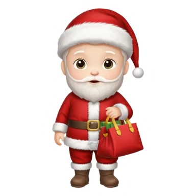 baby Santa Claus is carrying a bag of presents  sticker