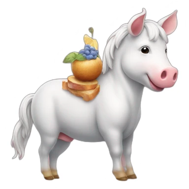Un cochon sur une licorne sticker