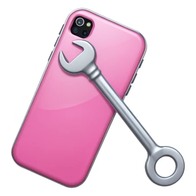 pink cellphone with a wrench sticker