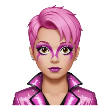 pink hair drag king fabulous makeup with glitter sticker