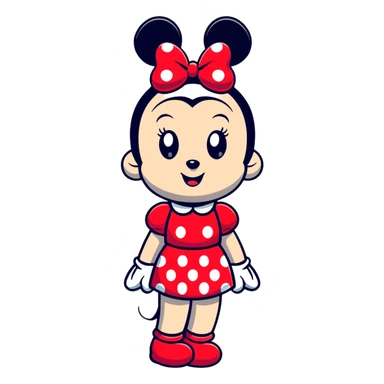 Minnie Mouse cartoonish sticker sticker