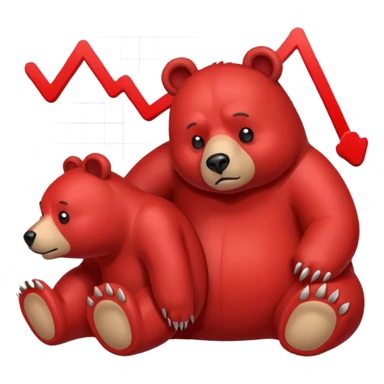 bear market falling finances sticker