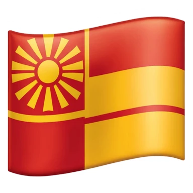 combine half the macedonian flag with half the polish flag so there is an even amount of each in the one flag. keep the colours of the flags the same do not merge them. just cut half of each and put them together, the polish flag is this 🇵🇱 and macedonian is this 🇲🇰 sticker