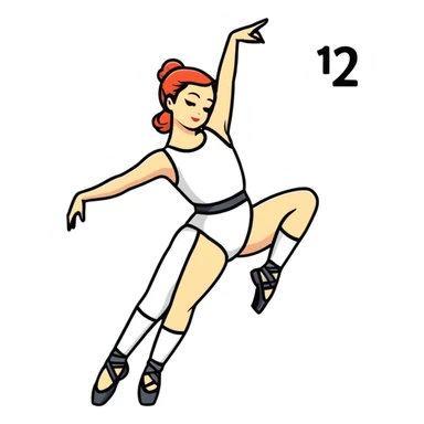 Performance dancer in dance costume holding number 1 sticker