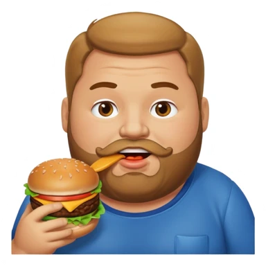fat guy eating burger sticker