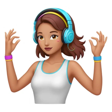 Colorful dancing figure with headphones for 'Beauty and a Beat' sticker