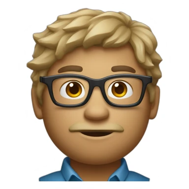 Un Humain qui ressemble à un bison portant des lunettes et ayant une calvitie sticker