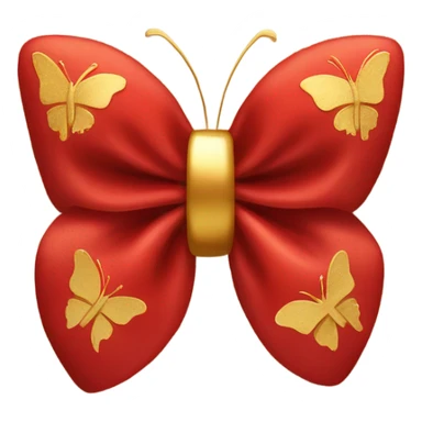 Red bow with gold butterfly  sticker