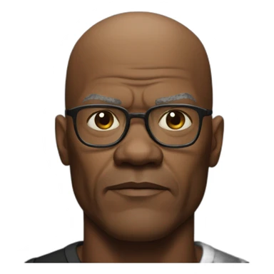 bald samuel l jackson serious sticker