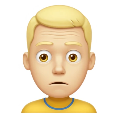 Very exhausted and confused emoji but with some humour about it - yellow man not realistic face sticker