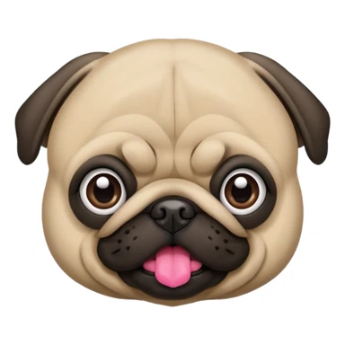 Pug  com um laço rosa na  cabeça sticker