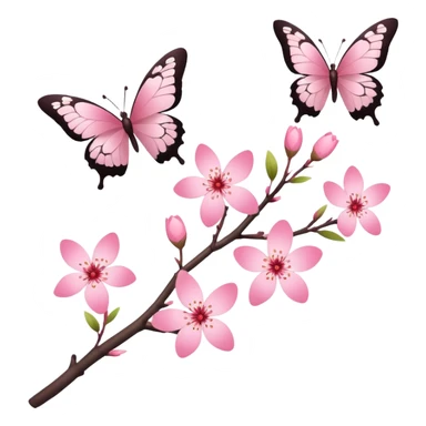 sakura branch with butterflies sticker