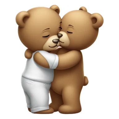 teddy bear giving kiss sticker