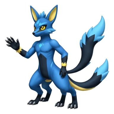 Lucario-Umbreon-Zeraora-Fakémon-hybrid-creature (full body)  sticker
