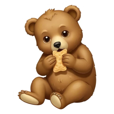 a vomiting bear eating a saltine cracker sticker