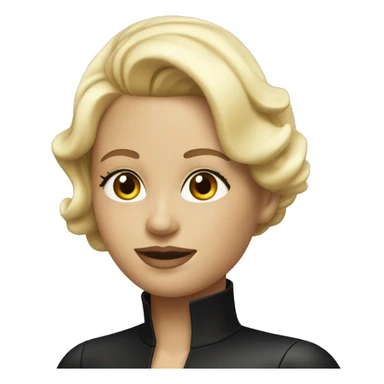 Blonde woman in high neck black latex dress sticker