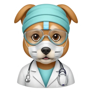 doctor dog Wearing Medical Mask sticker