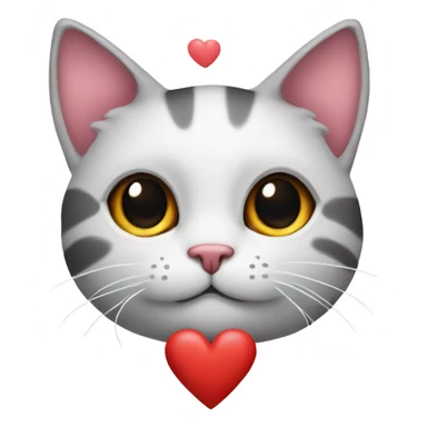 cat with hearts and letter V sticker
