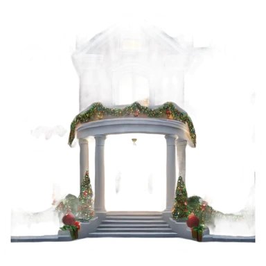 very large mansion decorated with fancy Christmas lights and lots of Fancy christmas decorations sticker