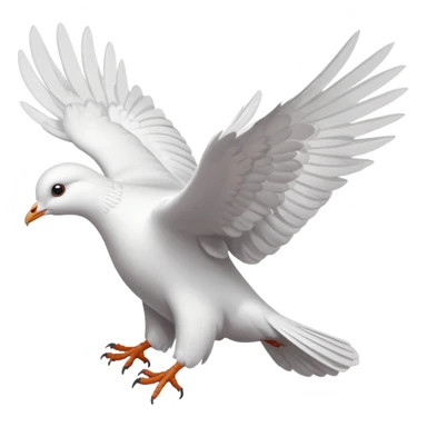 white pigeon flying from top sticker