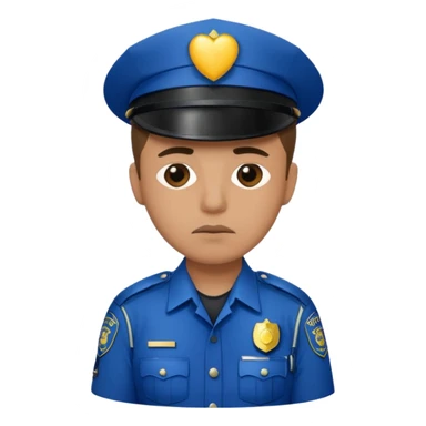 Policia con el corazón roto triste sticker