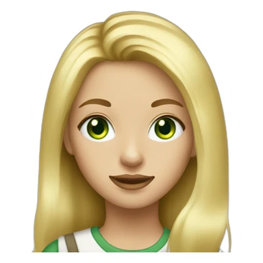 Painter girl blonde green eye sticker