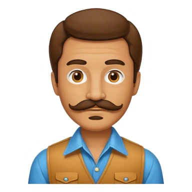 Retro 70s man face sticker