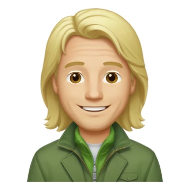 james silent hill a man with blonde long  hair and green jacket sticker