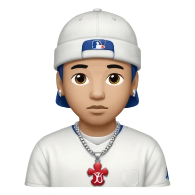 rapper da trắng đội mũ len mlb áo thánh giá  sticker