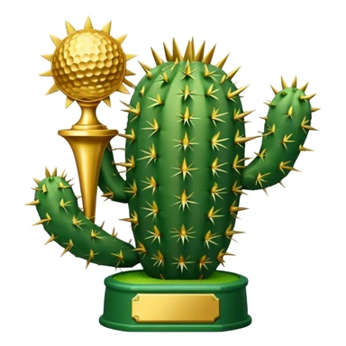 golf trophy cactus sticker