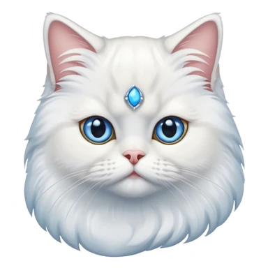 persian cat with white hair and blue eyes  sticker
