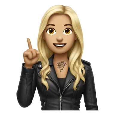Blonde women with LONG HAIR, in Leather Jacket, Body Covered with Tattoos, POINTING YOU FORWARD with her HAND with INDEX FINGER, Hyper Realistic sticker