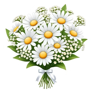 daisy and babies breath bouquet  sticker