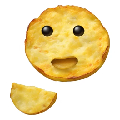 Spanish potato omelette on a round white plate sticker