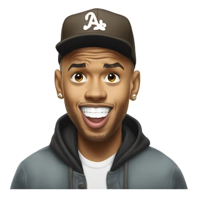 Hyper Realistic Chris Brown singing to Karruche  sticker