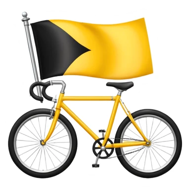 Design a premium TDP flag emoji with rich yellow background and elegant black bicycle symbol. Flat vector style, slightly glossy but minimal, high contrast, no text, no shadows. Square 1:1, transparent background, luxury emoji look for Instagram highlights. sticker