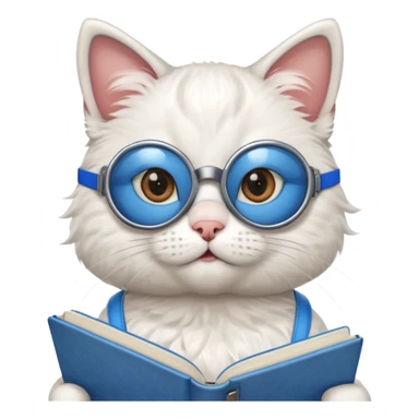 funny cat with planner with blue goggles sticker