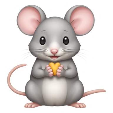 A light gray mouse shows okay with its paw. sticker