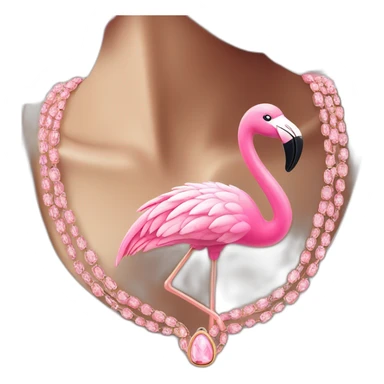 Pink flamingo in jewelry sticker