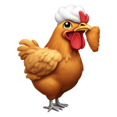 Chicken eating fried chicken sticker