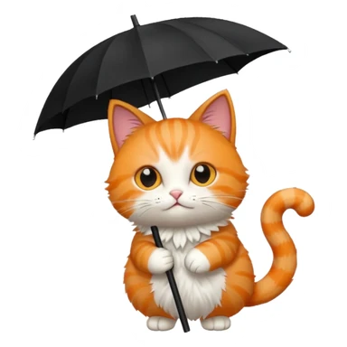 cat holding an umbrella sticker