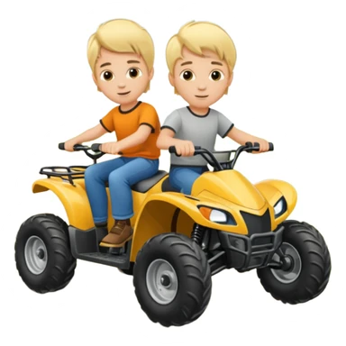 Please make 2 separate young boys both blonde riding four wheelers sticker