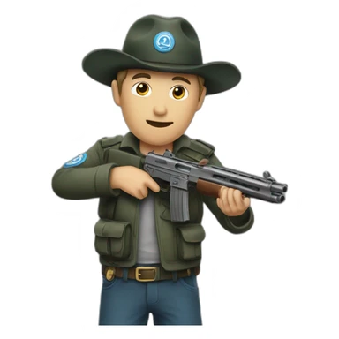 Un combrioleur avec un pistolet sticker