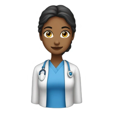 Chica pelo negro ojos azules con una coleta que es profesora de religión haciendo un okey con el dedo sticker