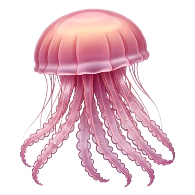 Realistic and elegant pale pink transparent jellyfish among algae  sticker
