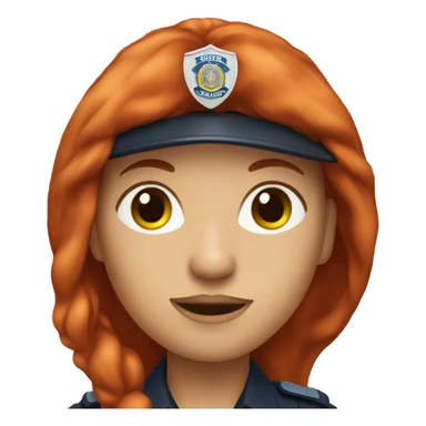 Police woman with long red hair sticker