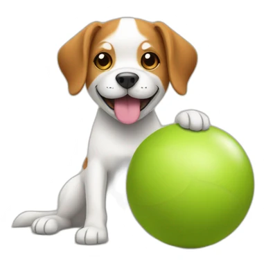 Dog with a pilates ball  sticker