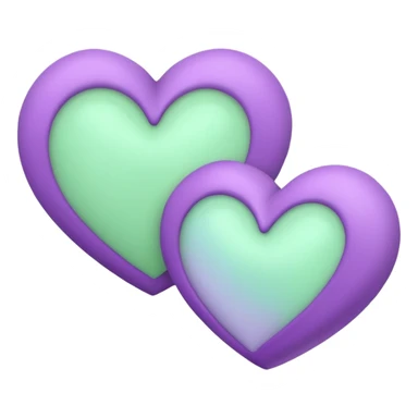 Two-hearts-coloured-light-pastel-shade green color and purple sticker