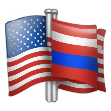 Flag of Usa+russia  sticker