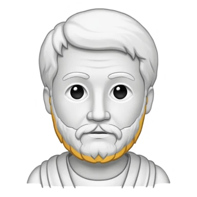 Aristotle drawing as a black outline icon, no fill, hand-drawn look sticker